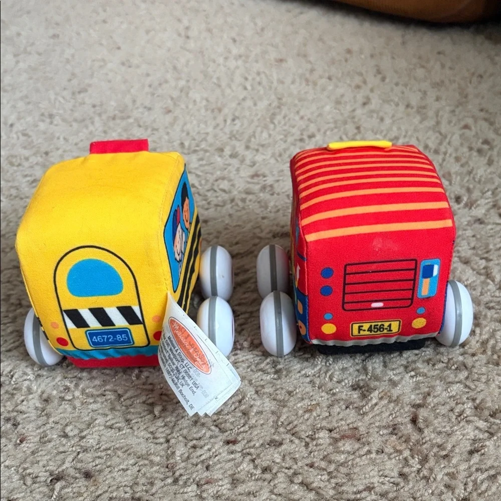 Melissa & Doug Colorful Pull Back Racers Soft Toy Vehicles (Washable)